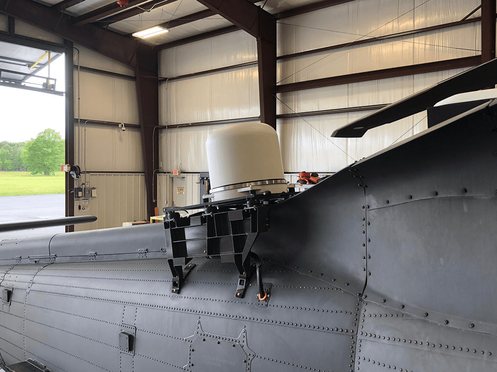 Milli SAT H mounted on Black Hawk aviation satcom