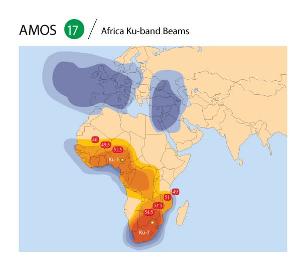 Amos 17 - africa Ku-band Beams
