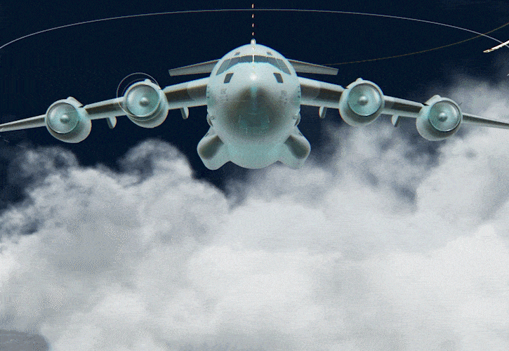 C-17 aircraft flying in the sky